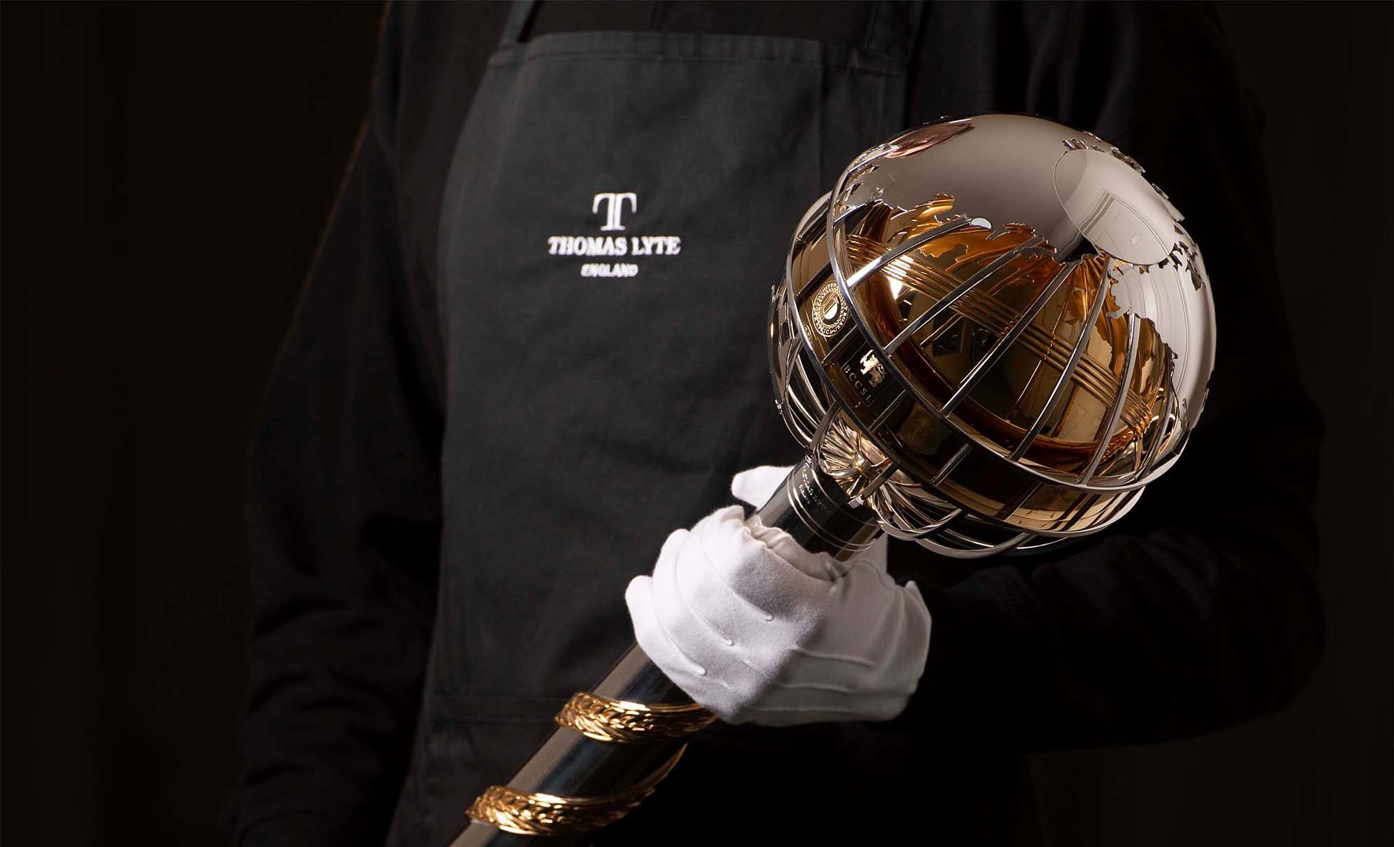 bespoke gold and silver ICC World Test Championship Mace