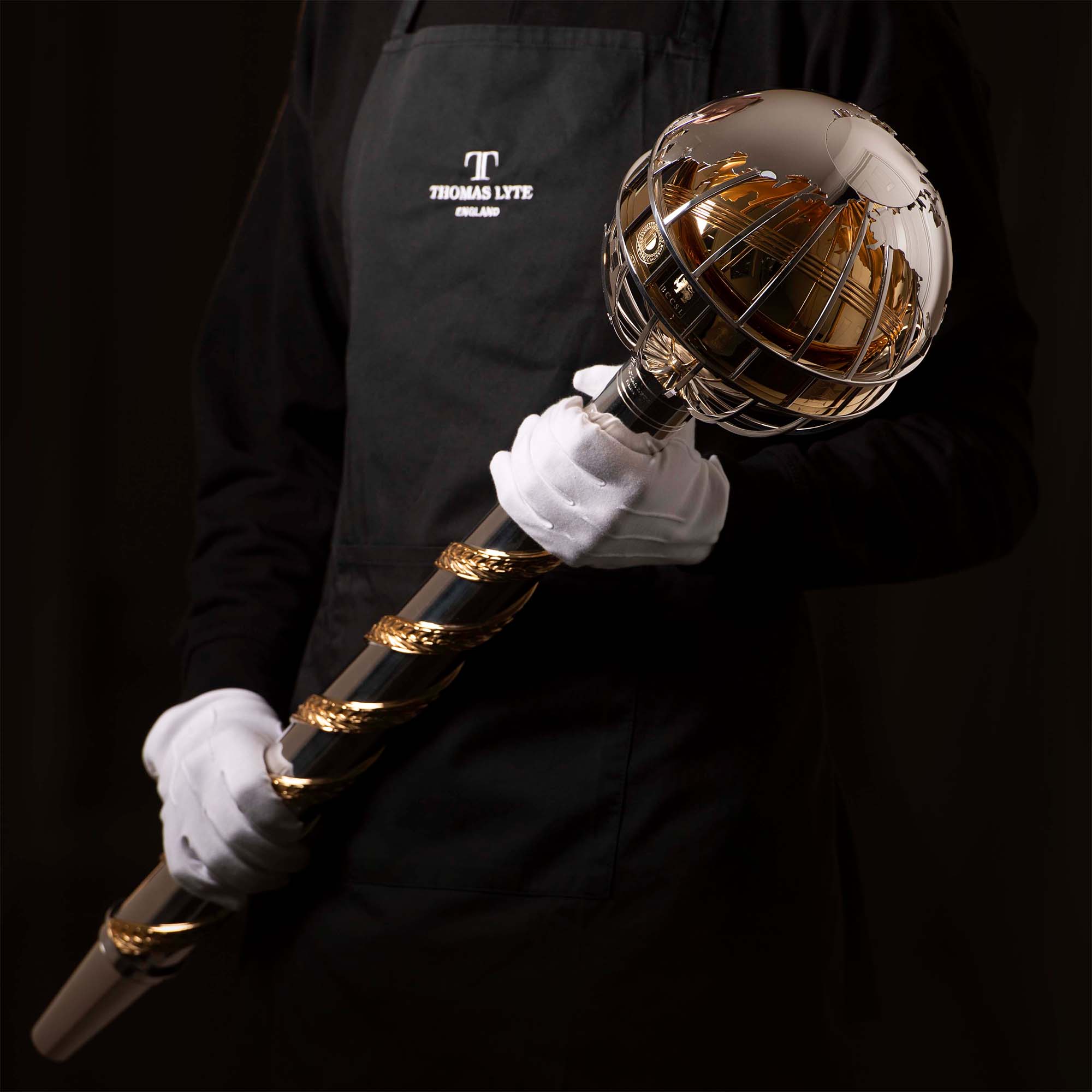 bespoke gold and silver mace