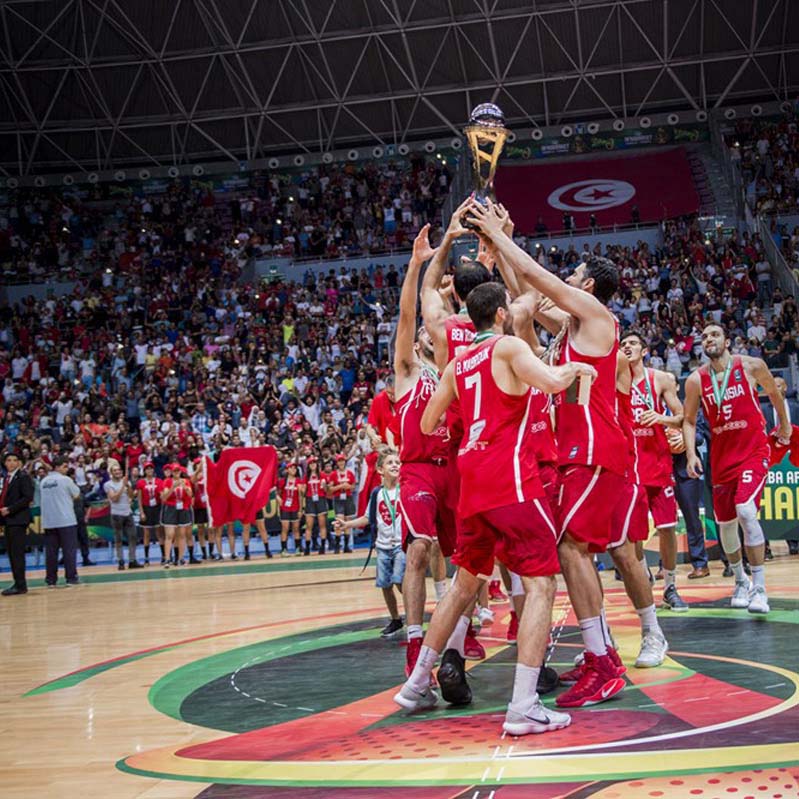 Afrobasket trophy won by Tunisia and made by Thomas Lyte