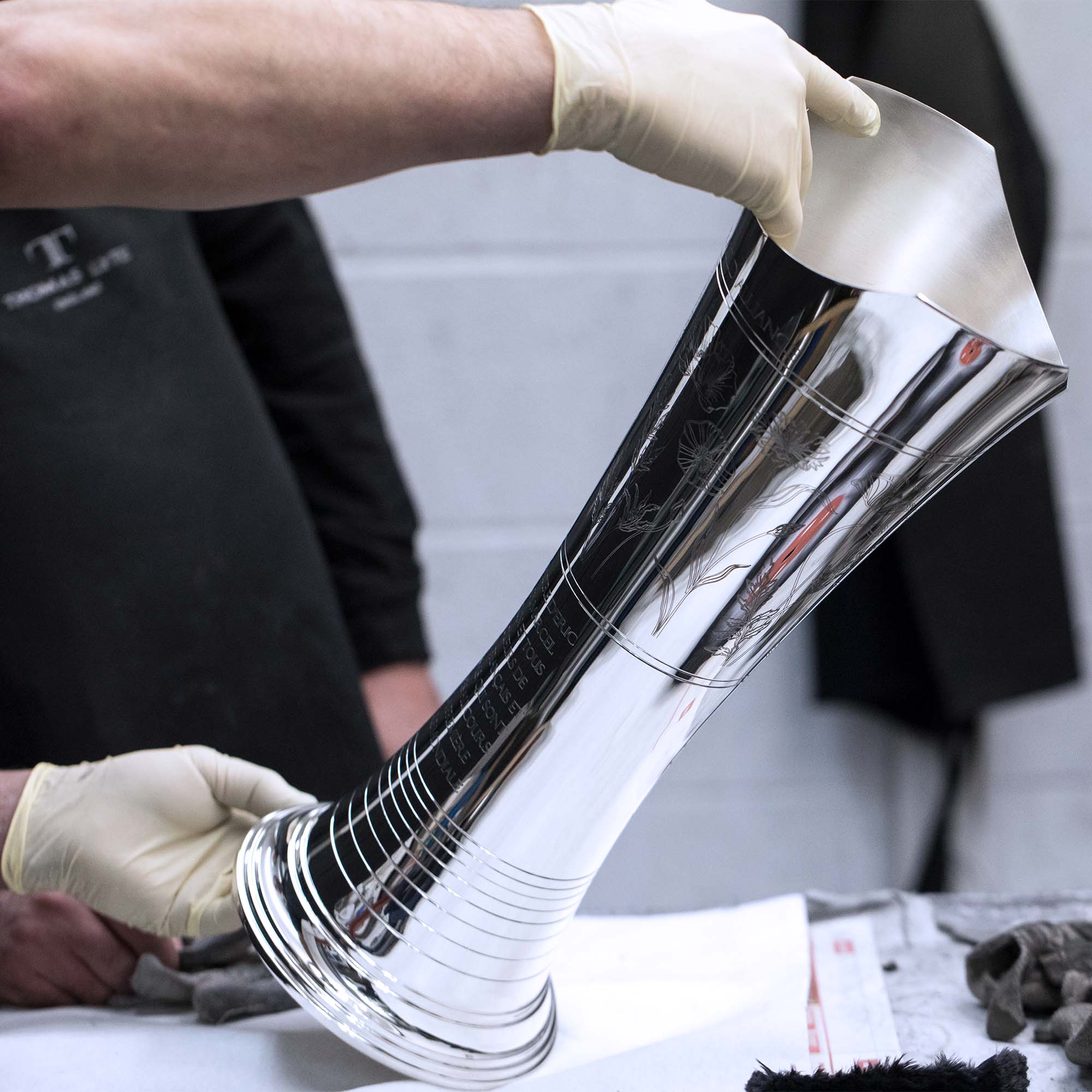 the Auld Alliance Trophy being crafted