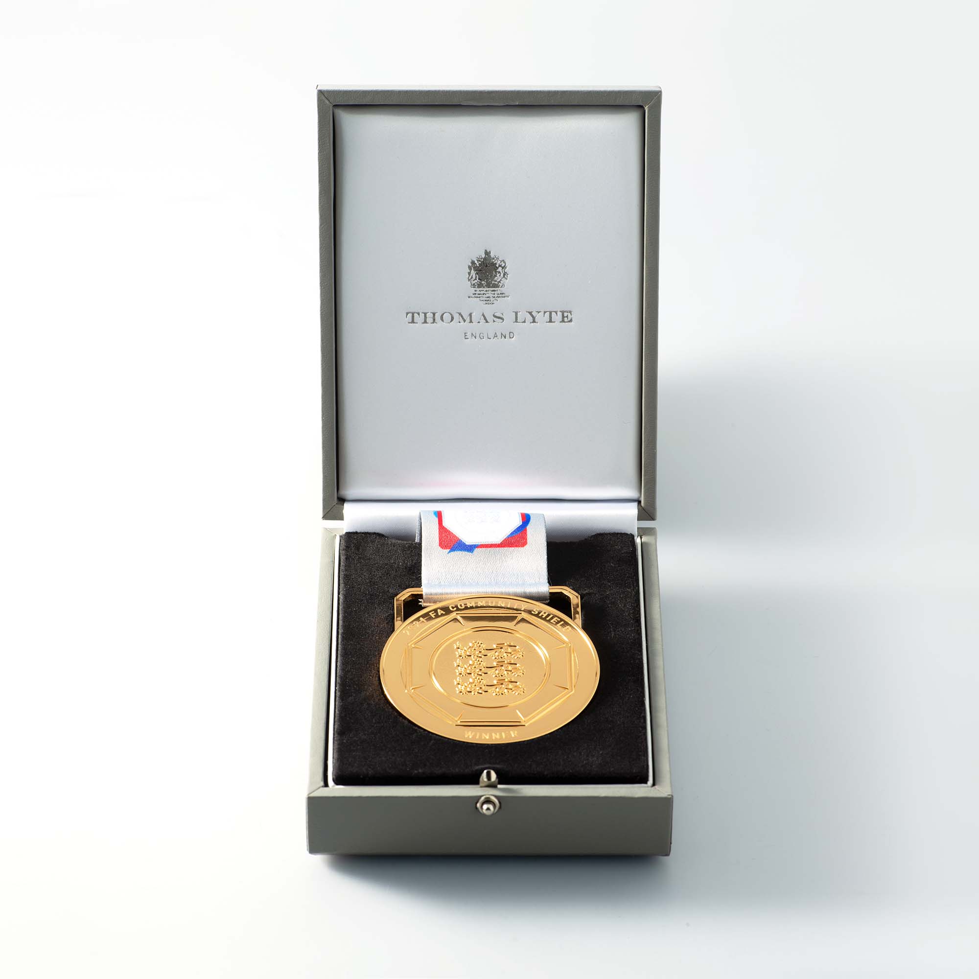 fa community shield winners medal in Thomas Lyte presentation case