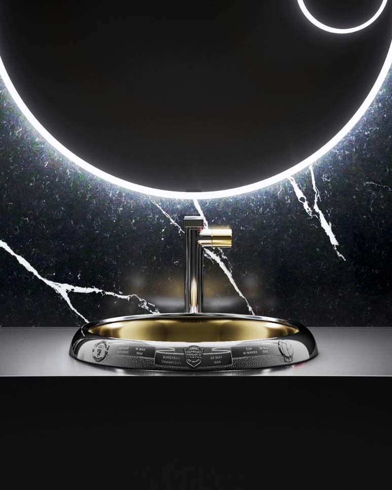 Thomas Lyte partners with Kohler to create luxury silver sink to commemorative Manchester United winning the treble