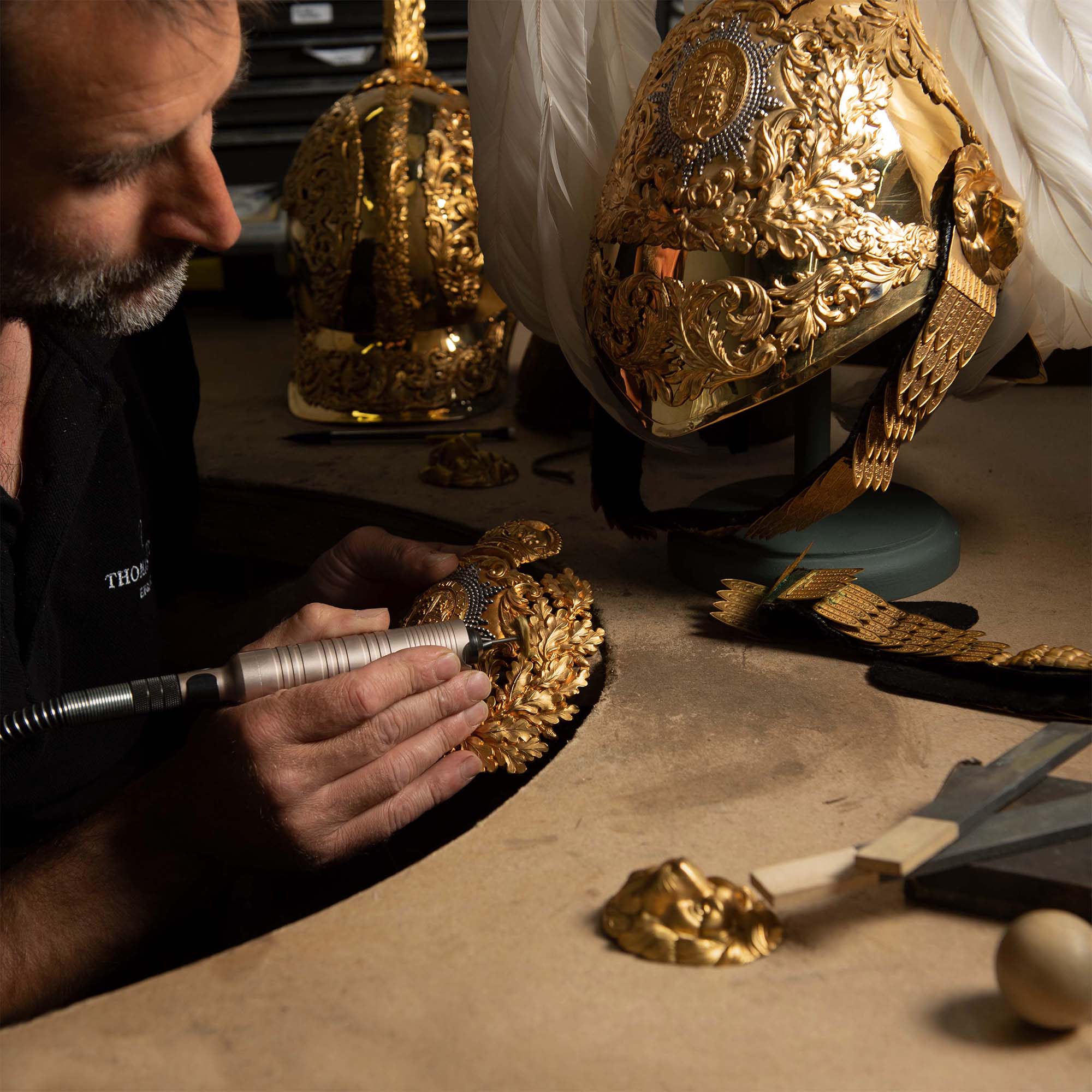 thomas lyte silversmith restores royal helmet