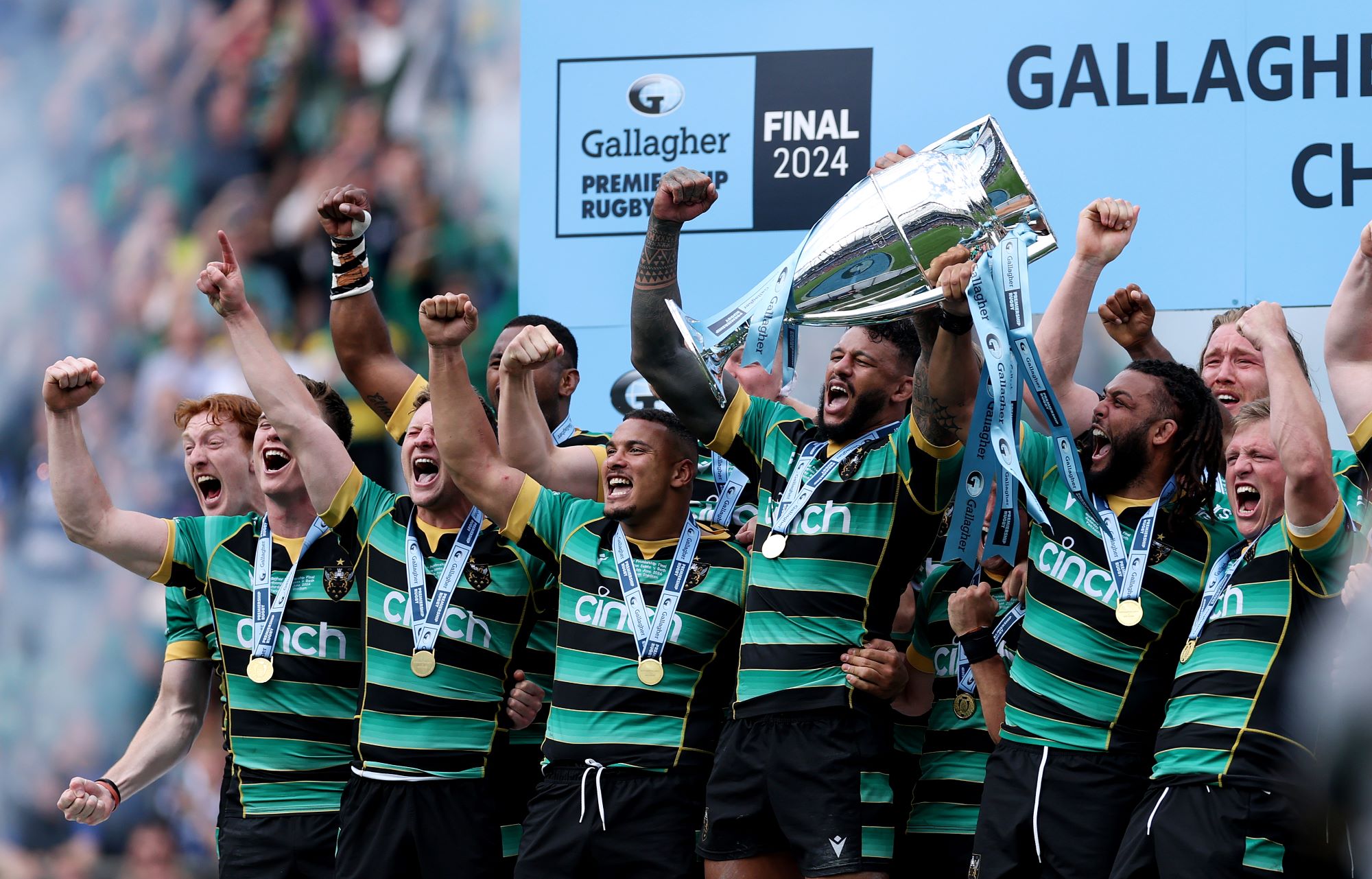 Northampton Saints Champions Gallagher Premiership 2024 Medals designed and made by Thomas Lyte