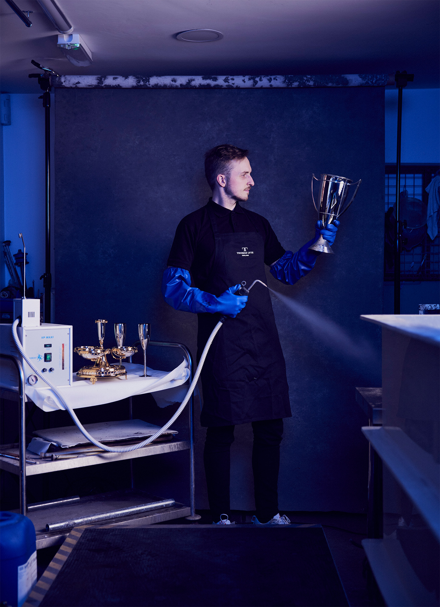 silversmith plating steam cleaning portrait