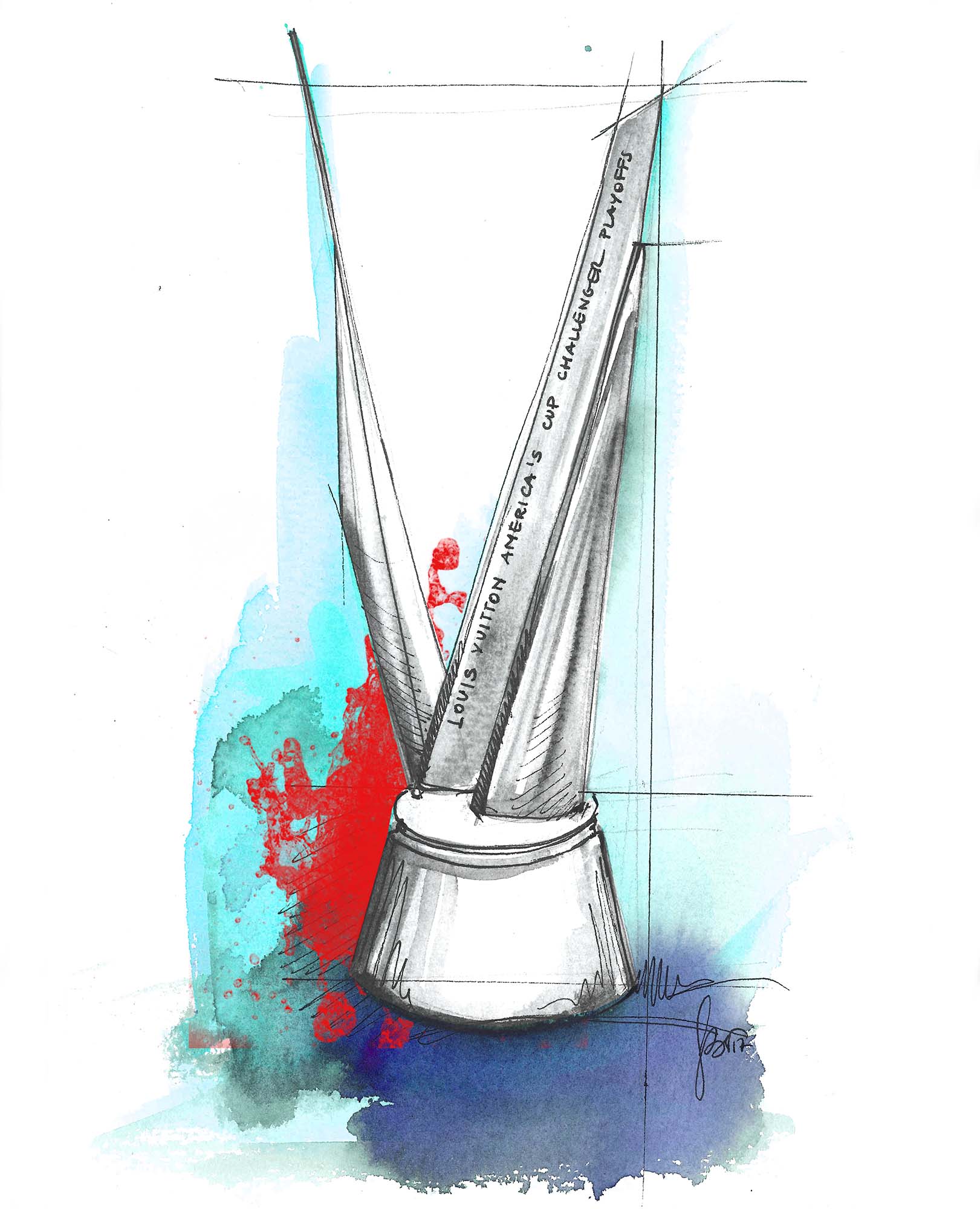 Louis Vuitton Sketch americas cup playoff design a trophy