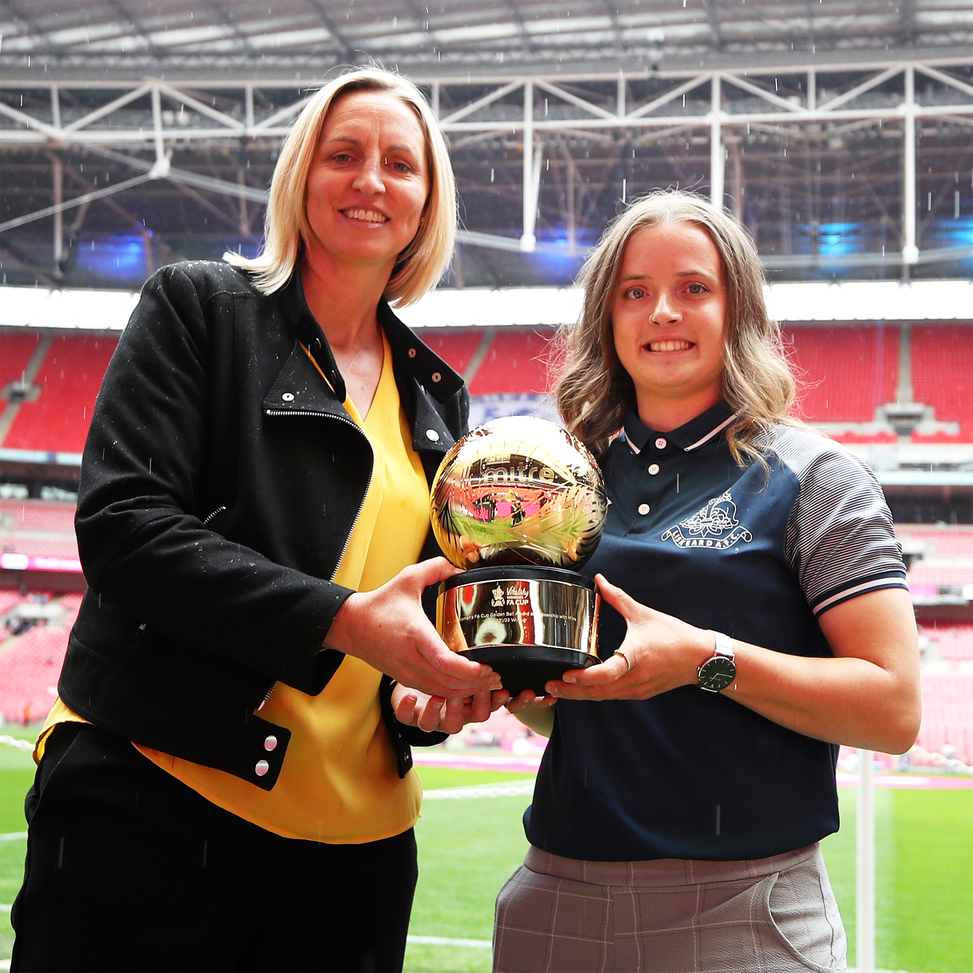 Womens FA Cup top scorer receives golden ball award made by Thomas Lyte