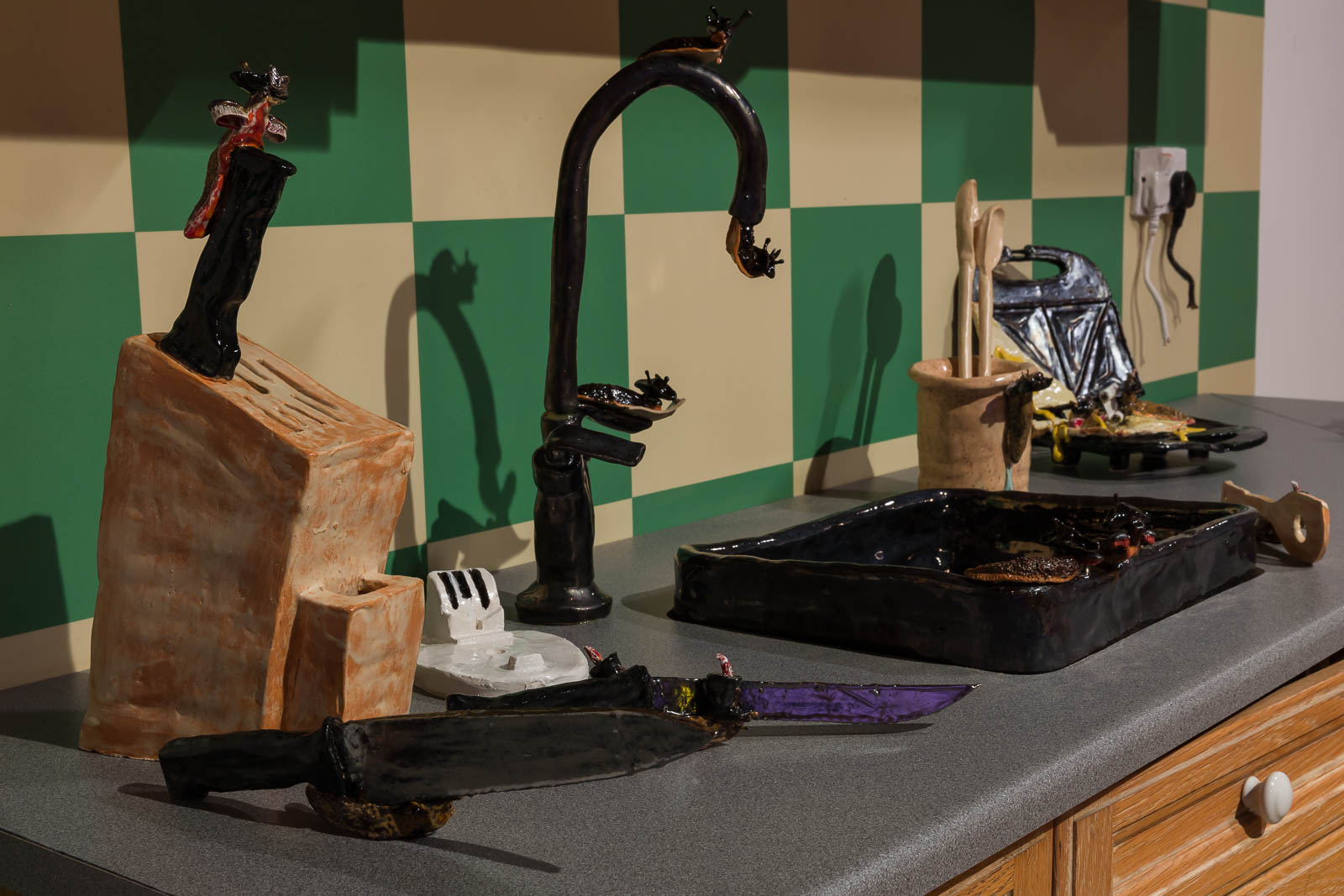 Installation view of Lindsey Mendick, Strange Clay