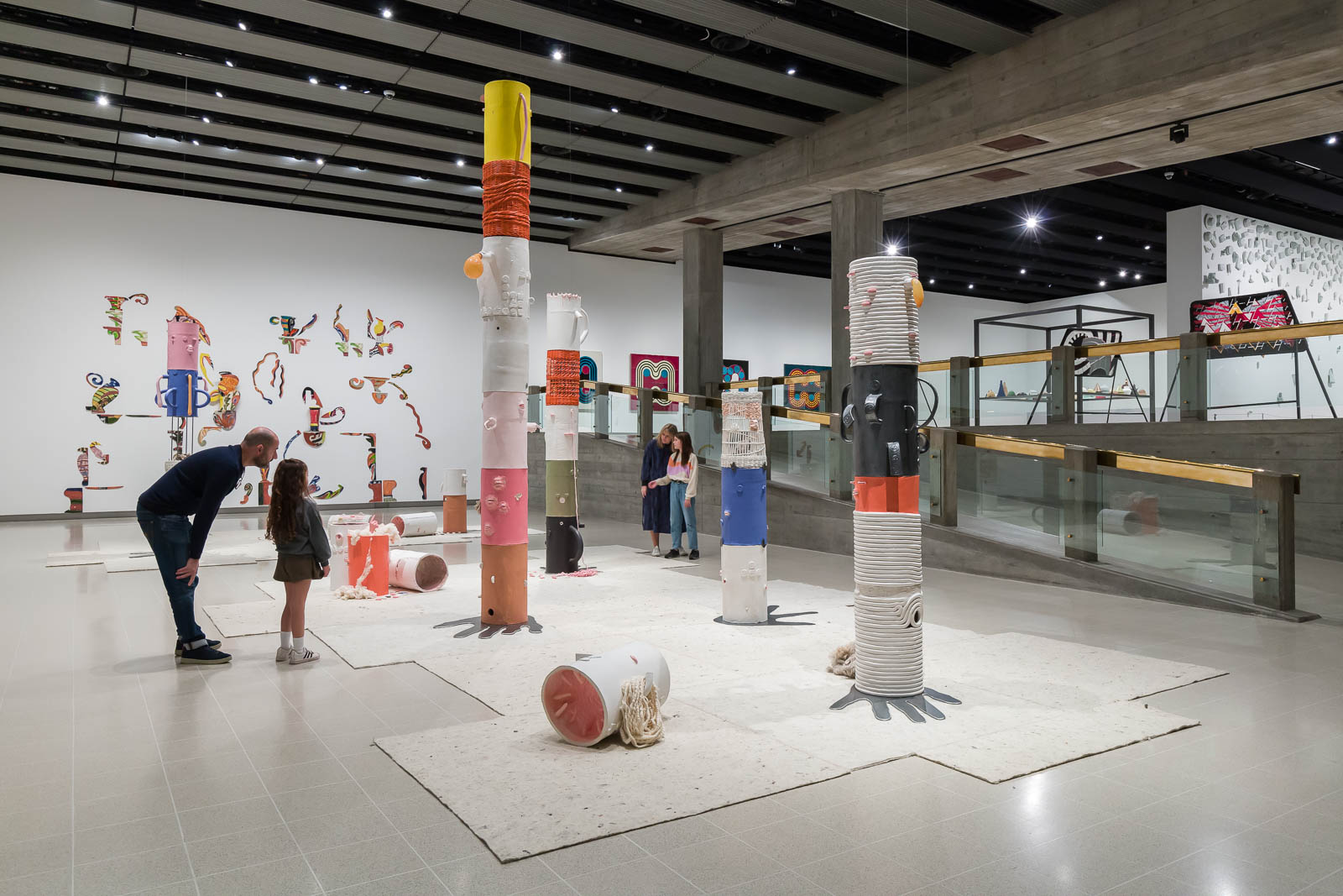 Installation view of Betty Woodman and Jonathan Baldock, Strange Clay