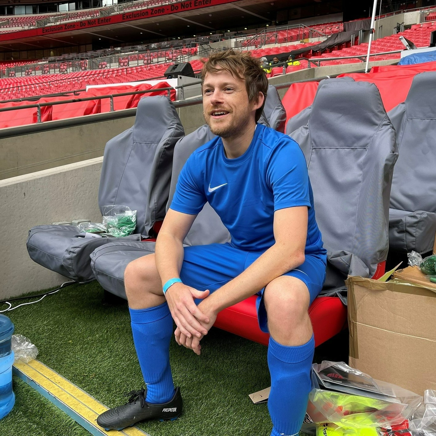 Thomas Lyte Football Association Partners Play on the pitch day - Wembley Stadium - In the dugout (resize)