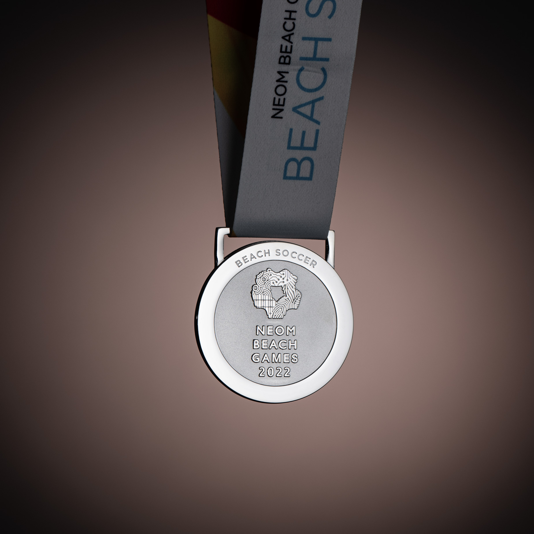 Designers and makers of the Neom Beach Soccer Medals silver