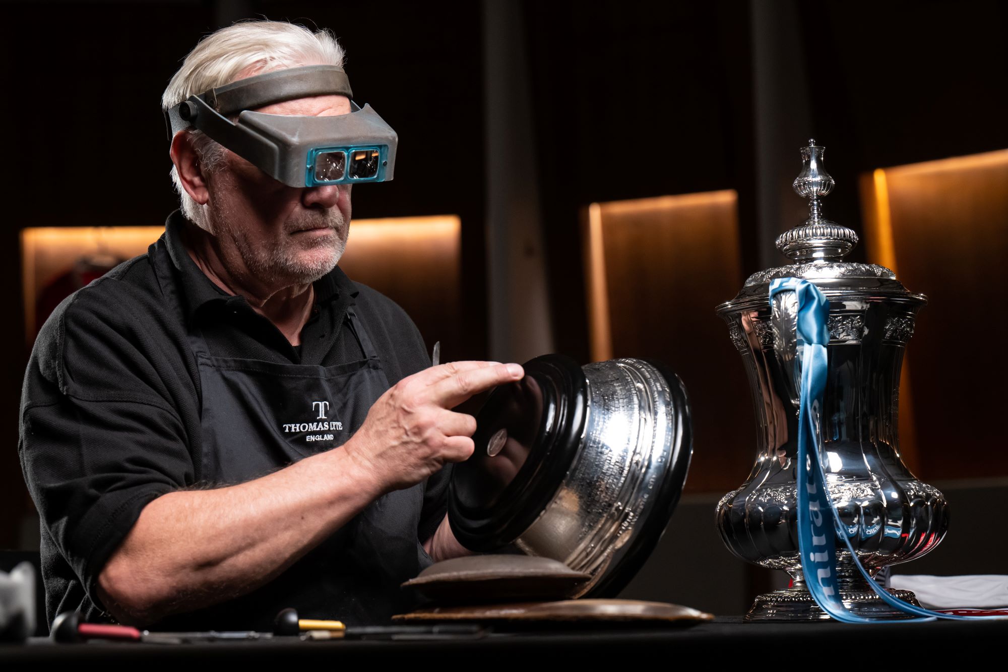 Battle of Manchester FA Cup Engraved Early by Thomas Lyte - hand engraver (opt)