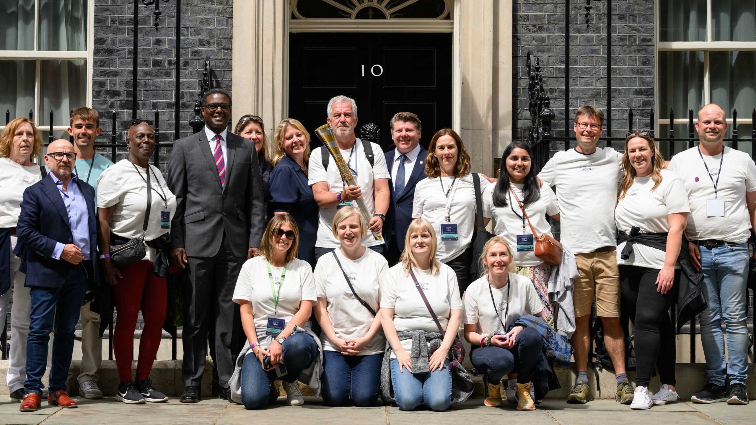 Baton of Hope at no10 downing street designers and makers thomas lyte