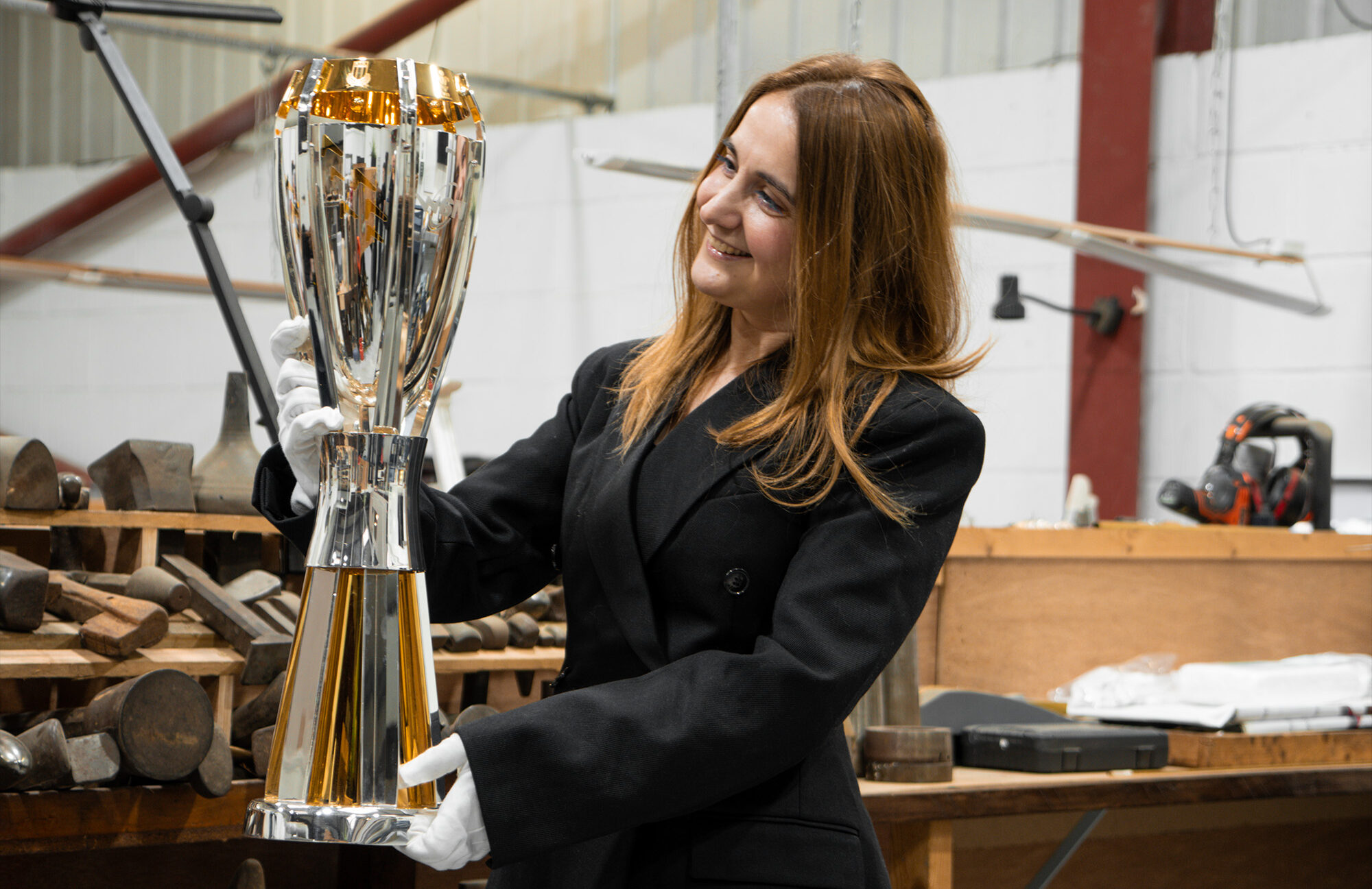Women in Sport Meri Markoska Womens Six Nations W6N trophy designed and made by Thomas Lyte first