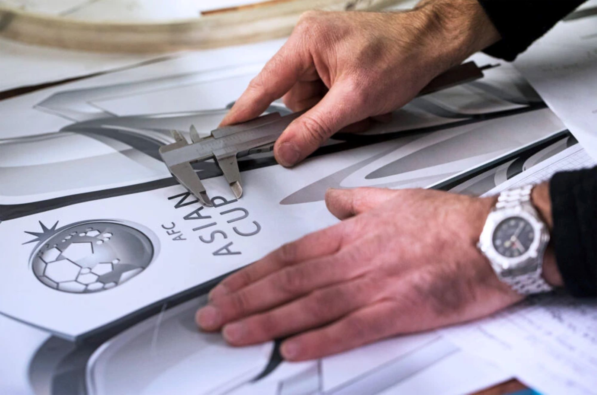 Bespoke trophy order design example AFC Asian Cup designers and makers Thomas Lyte