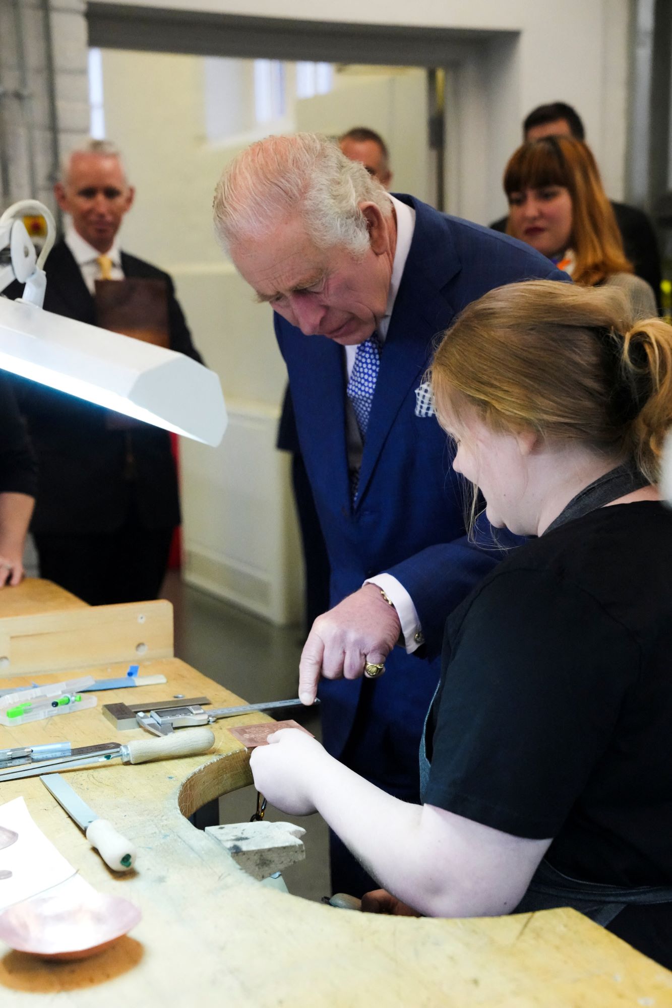 King Charles visits silversmith workshop