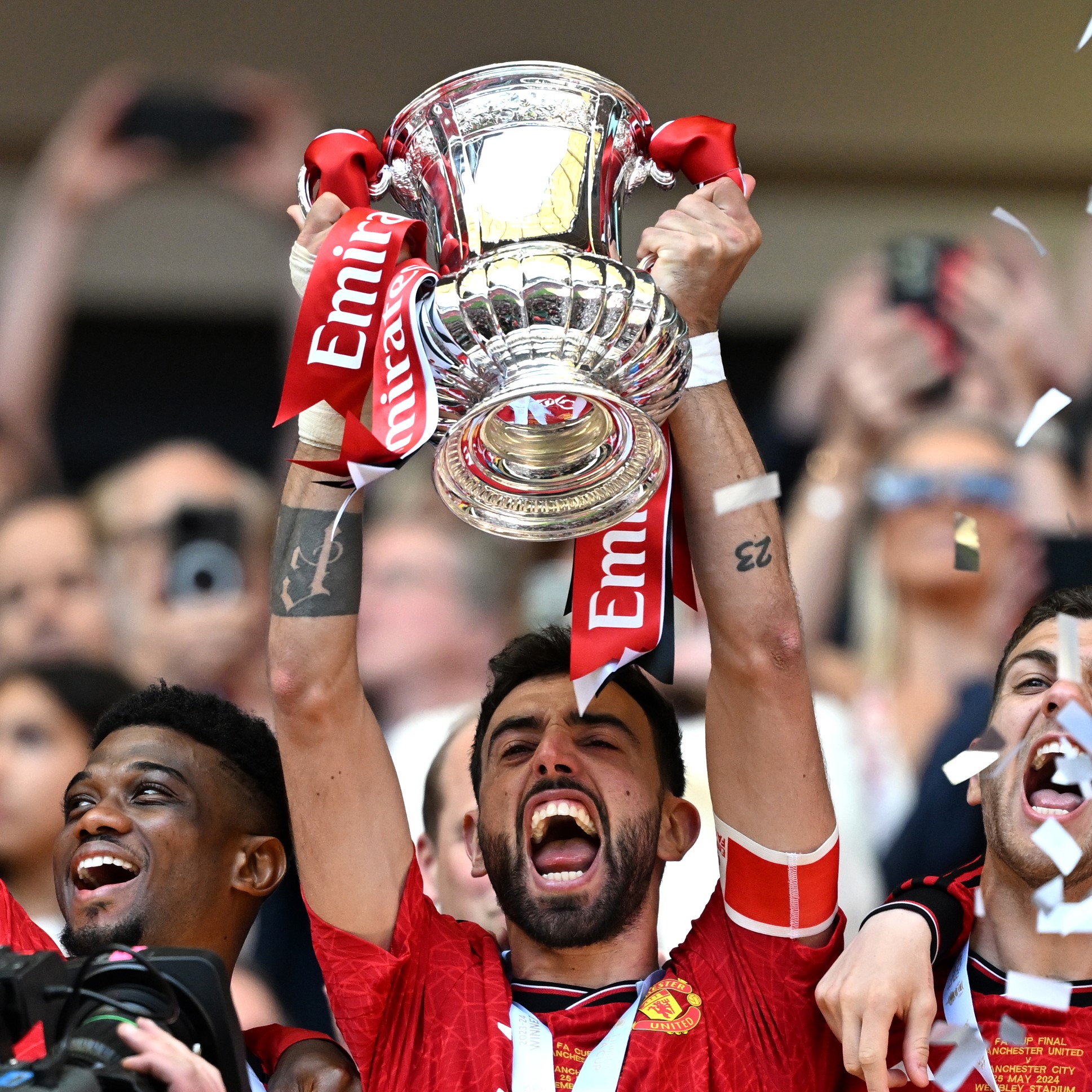 Manchester United captain Bruno Fernandes Winners of the FA Cup made by Thomas Lyte