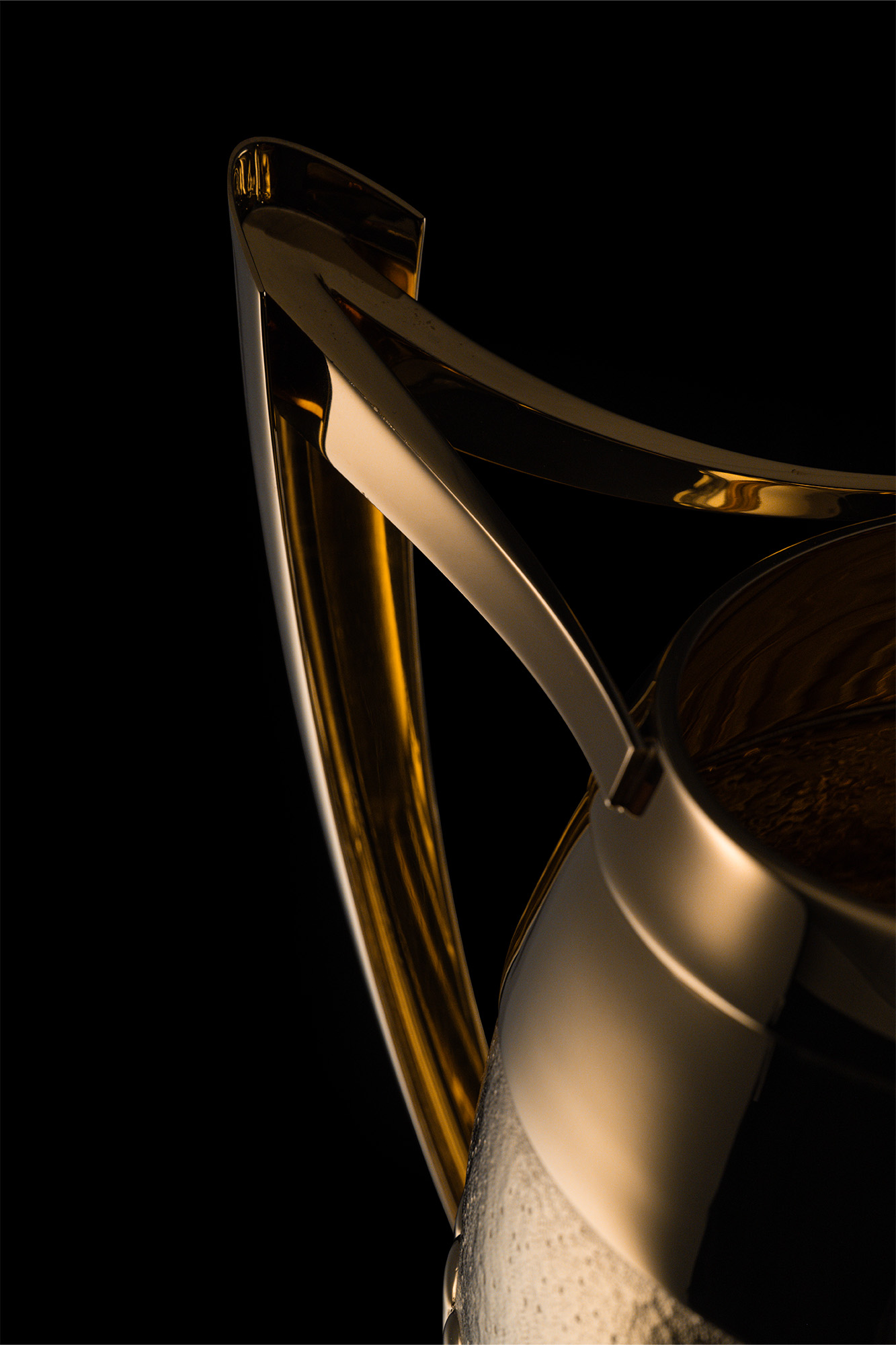 Womens Rugby World Cup Designer and Makers Thomas Lyte handle custom gold trophy