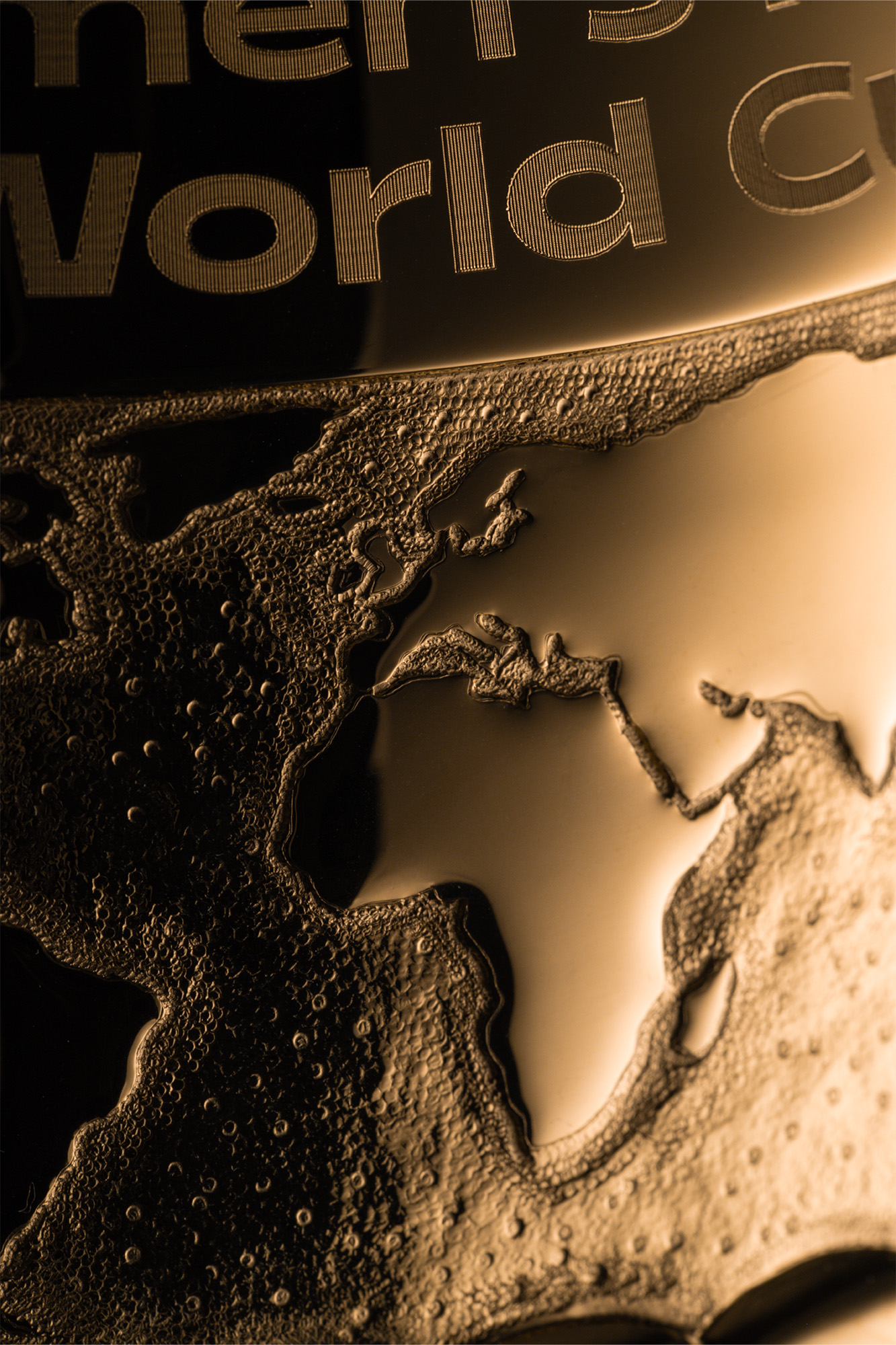 Womens Rugby World Cup Designer and Makers Thomas Lyte close up map goldsmiths custom trophy designer sports