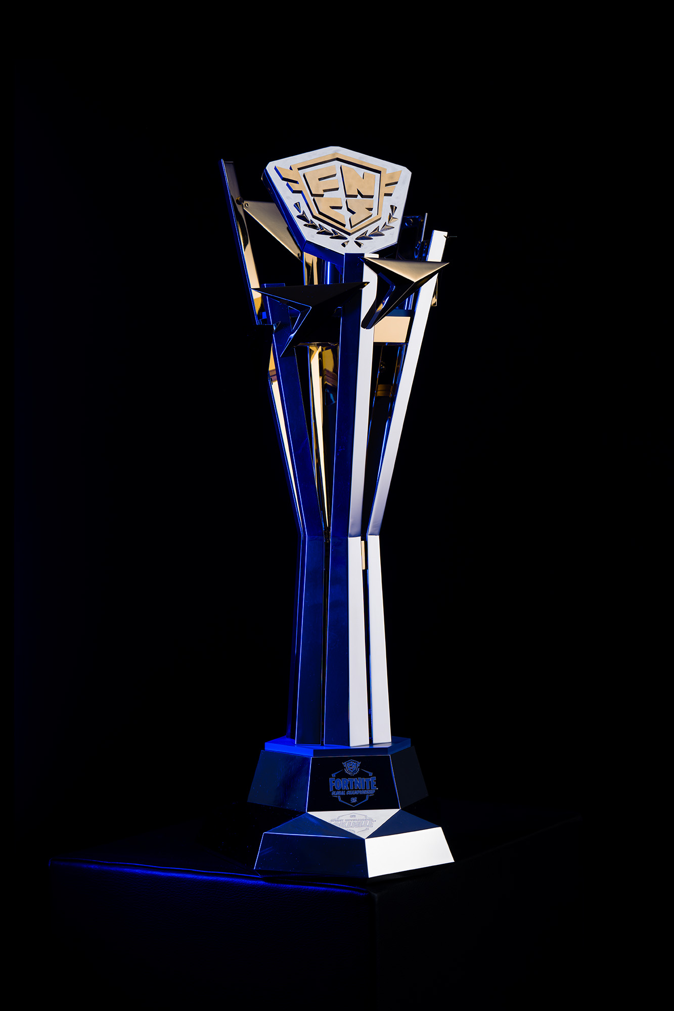 Fortnite Global Championship Trophy Designers and Makers Thomas Lyte FNCS blue