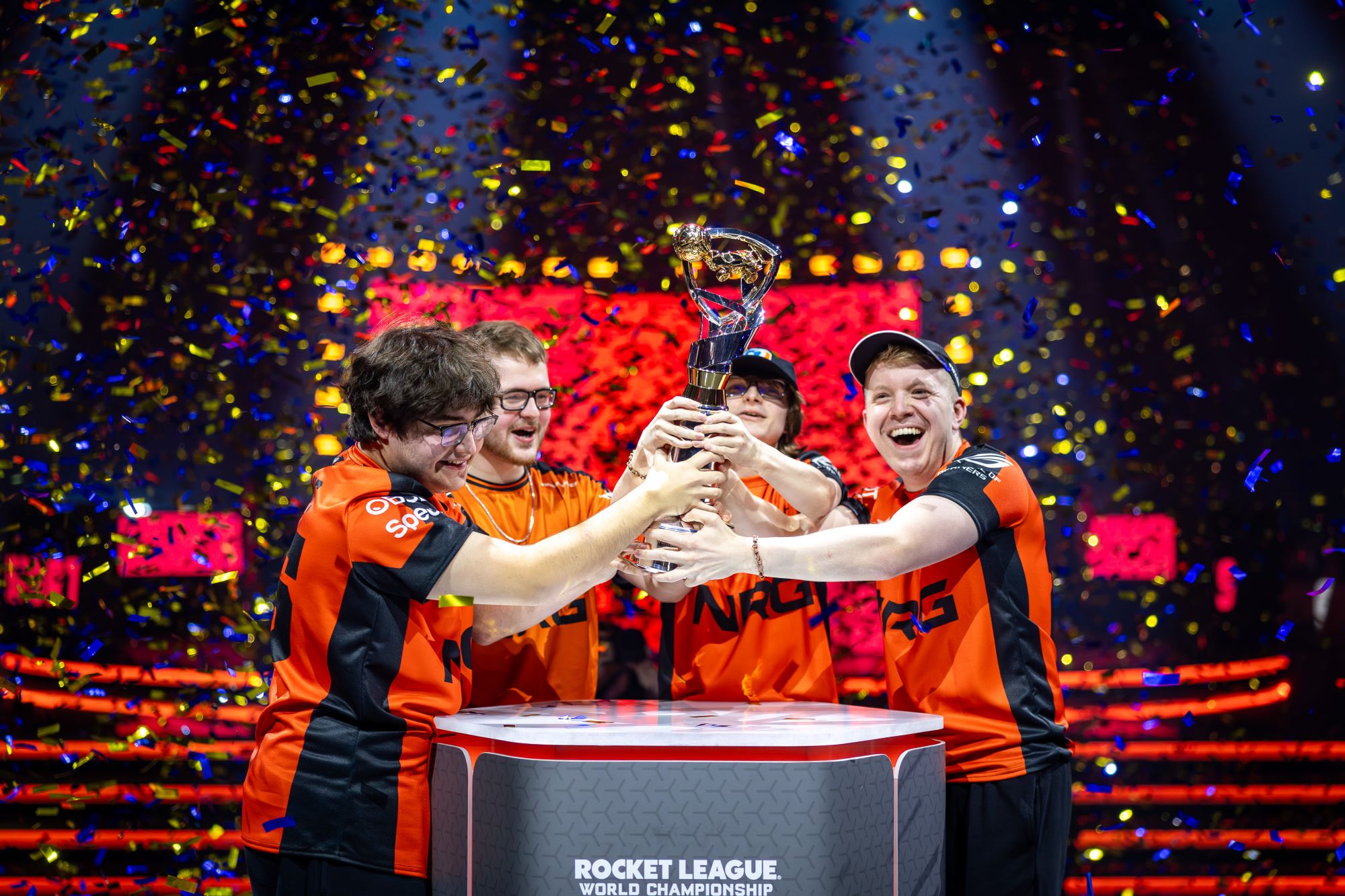 NRG Esports Win Rocket League World Championship Trophy designed and made by Thomas Lyte