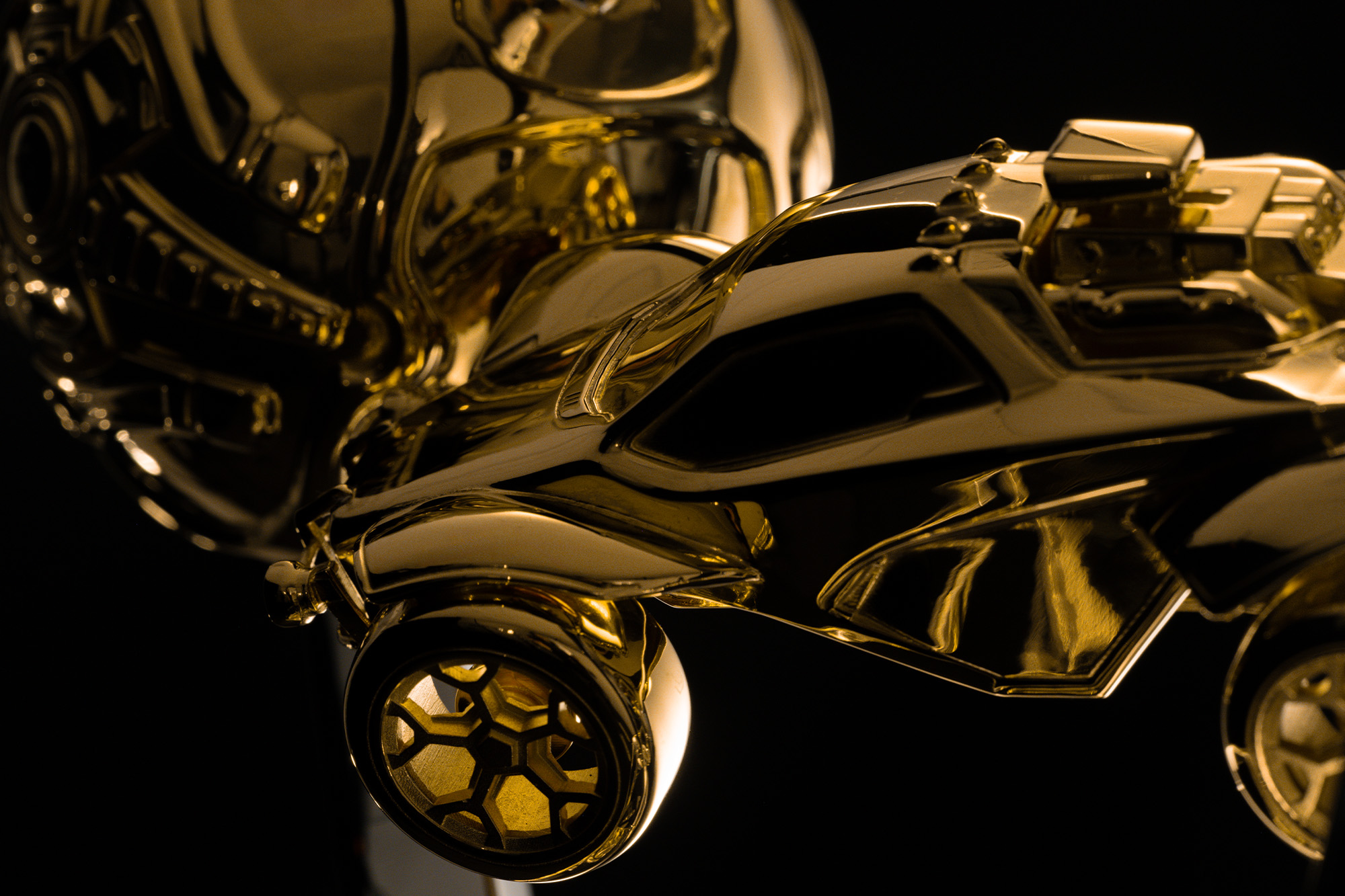 Rocket League World Championship trophy designed and made by Thomas Lyte car