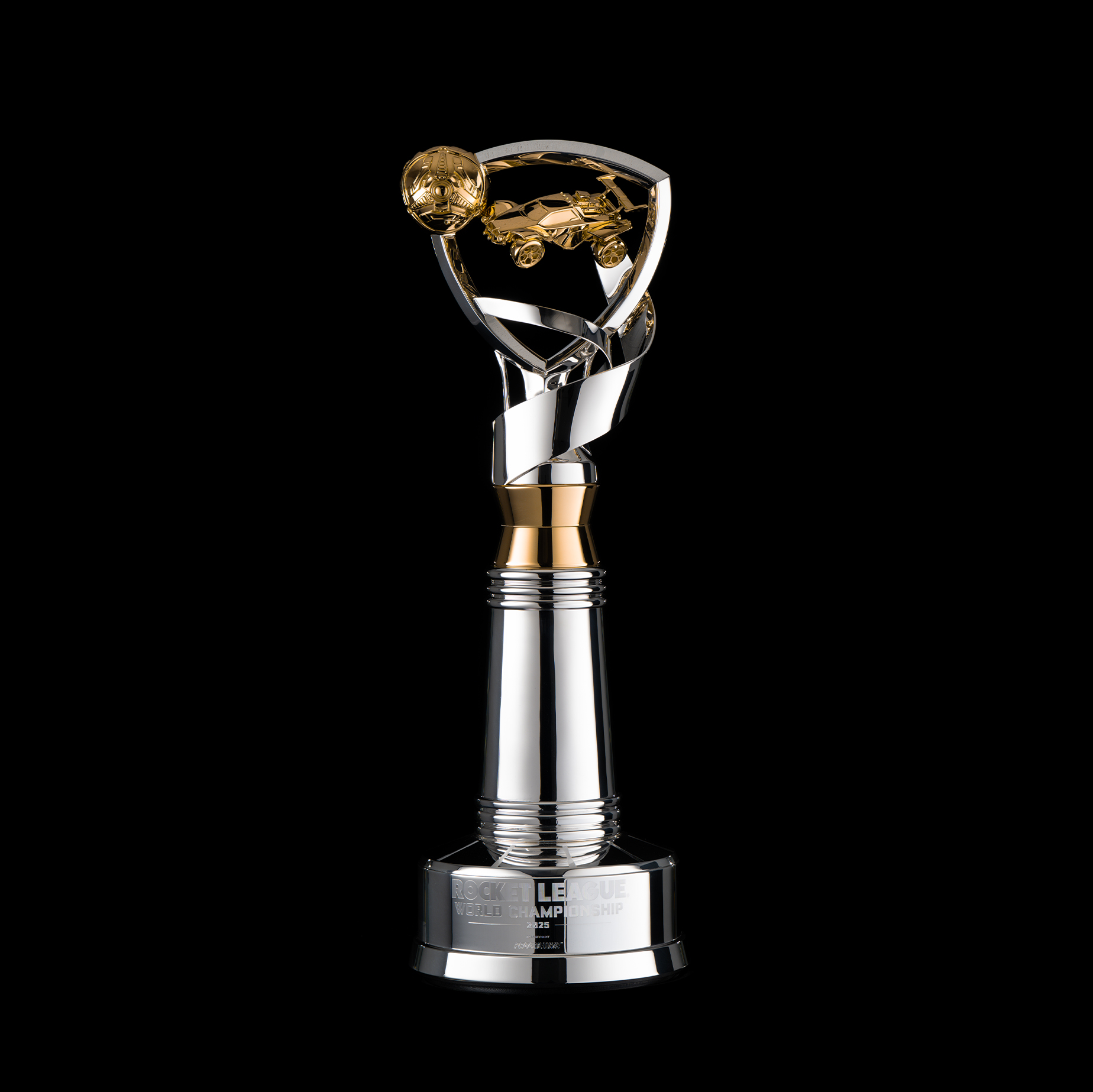Rocket League World Championship trophy designed and made by Thomas Lyte esports trophy