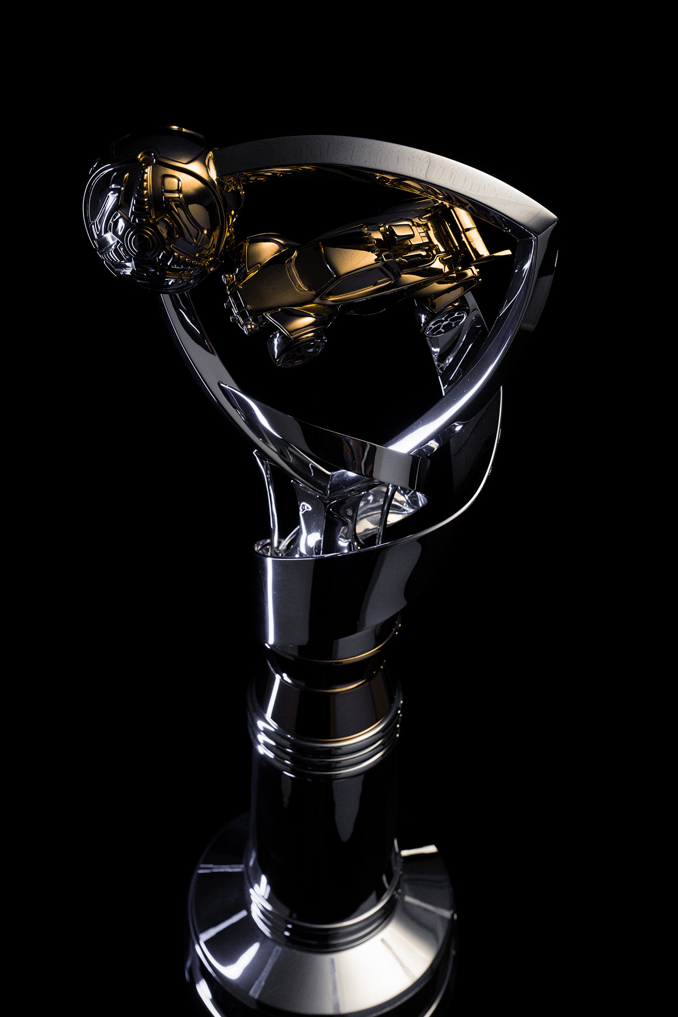 Rocket League World Championship trophy designed and made by Thomas Lyte top
