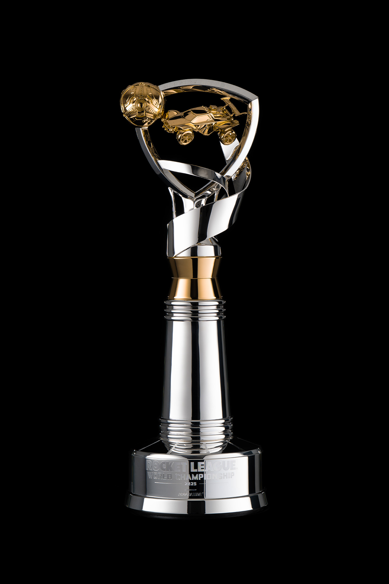 Rocket League World Championship trophy designed and made by Thomas Lyte