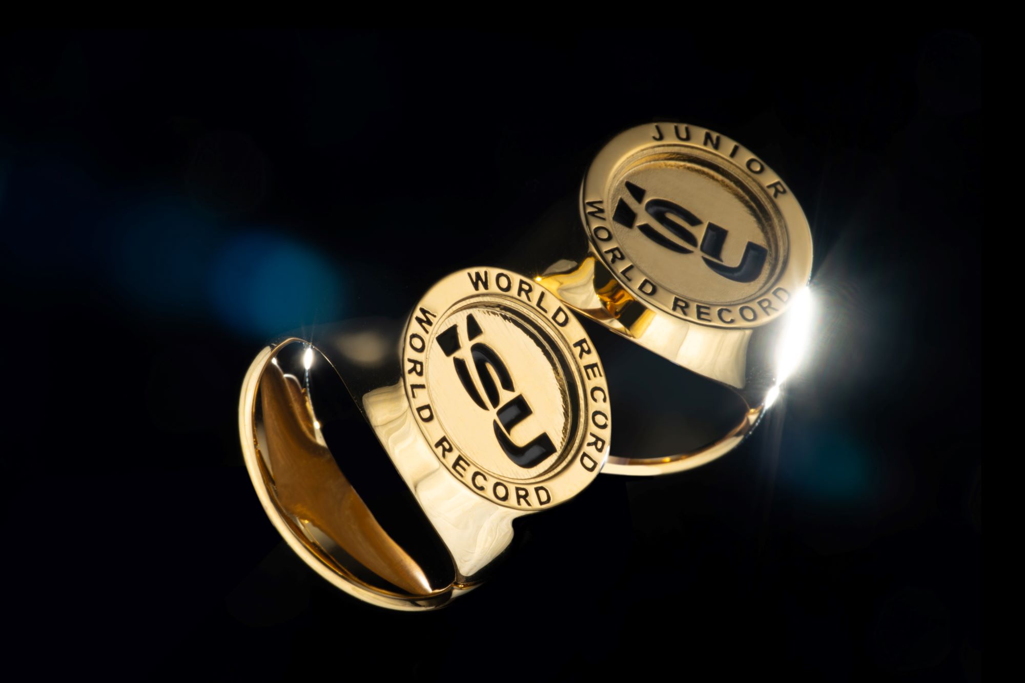 ISU World Record gold rings designed and made by thomas lyte